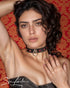 SiaLinda: Halsband Nr. 13 rot 8 Straß Kristalle und großem O - Ring 20mm, echt Leder schwarz - SiaLinda.com
